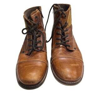Men's S10 Bullboxer Kelden Brown Cap-Toe Ankle Boots Hand Made Portugal